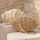 Pearl Beaded Straw Crochet Shell Bag