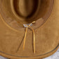 Rose Embroidered Braided Band Fedora Cowboy Hat: BR