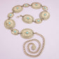 Sunburst Concho Chain Belt With Turquoise Stones: G