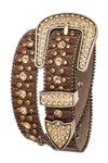 Kids Crystal Western Fashion Belt: Brown