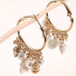 MULTI NATURAL SEASHELL CLUSTER DROP EARRINGS | 80E3051: GOLD