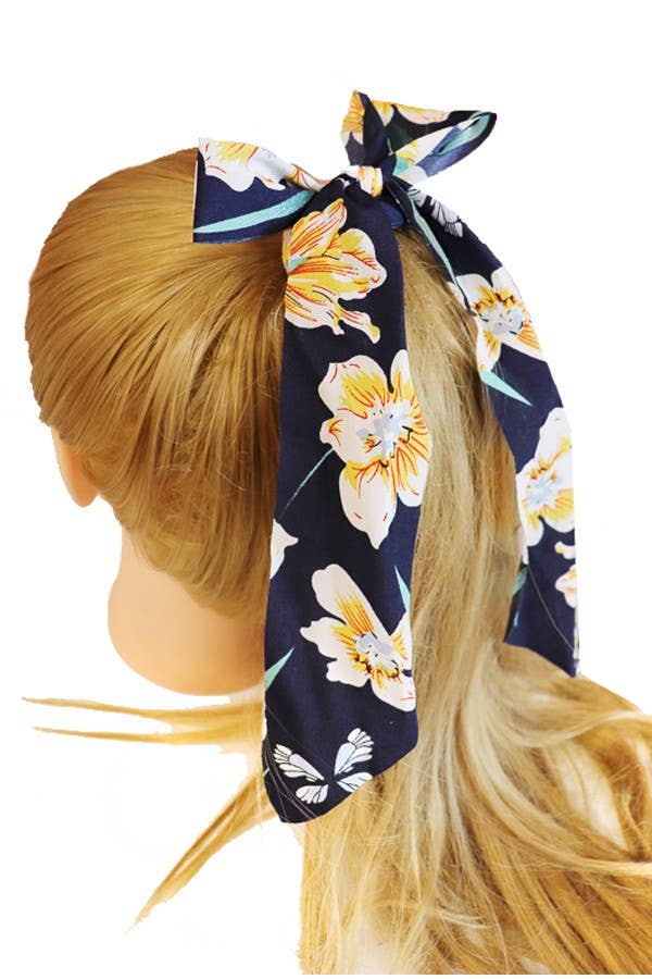 Floral Pattern Scrunchies Scarf