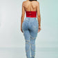 Velvet Corset Rhinestones: RED
