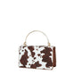 Cow Print Ring Handle Top Handle Bag