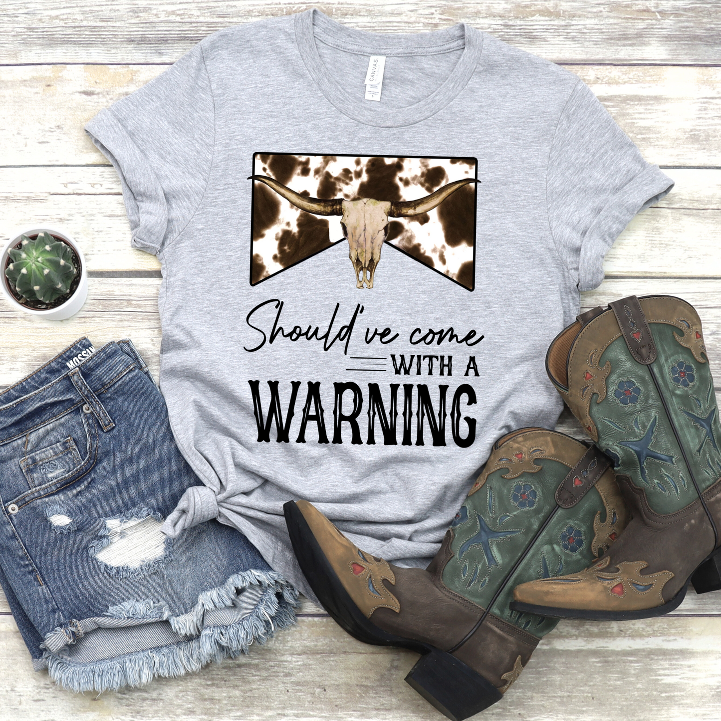 Wallen | Warning | Country Western | Cow | Graphic Tee