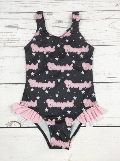 Cowgirl One Piece Girls Summer Swimsuit