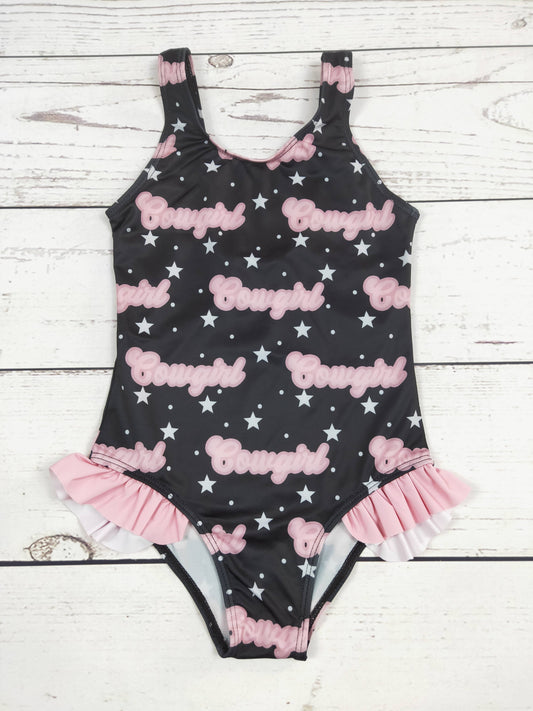 Cowgirl One Piece Girls Summer Swimsuit