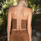 MAPLE Faux Suede Embroidered Western Mini Skirt With Shorts: Tan / 3 SMALL 2 MEDIUM 1 LARGE