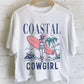 COASTAL COWGIRL BEACH CLUB GRAPHIC LONG CROP TOP: Natural