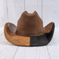 Leopard Print Colorblock Patchwork Cowboy Hat