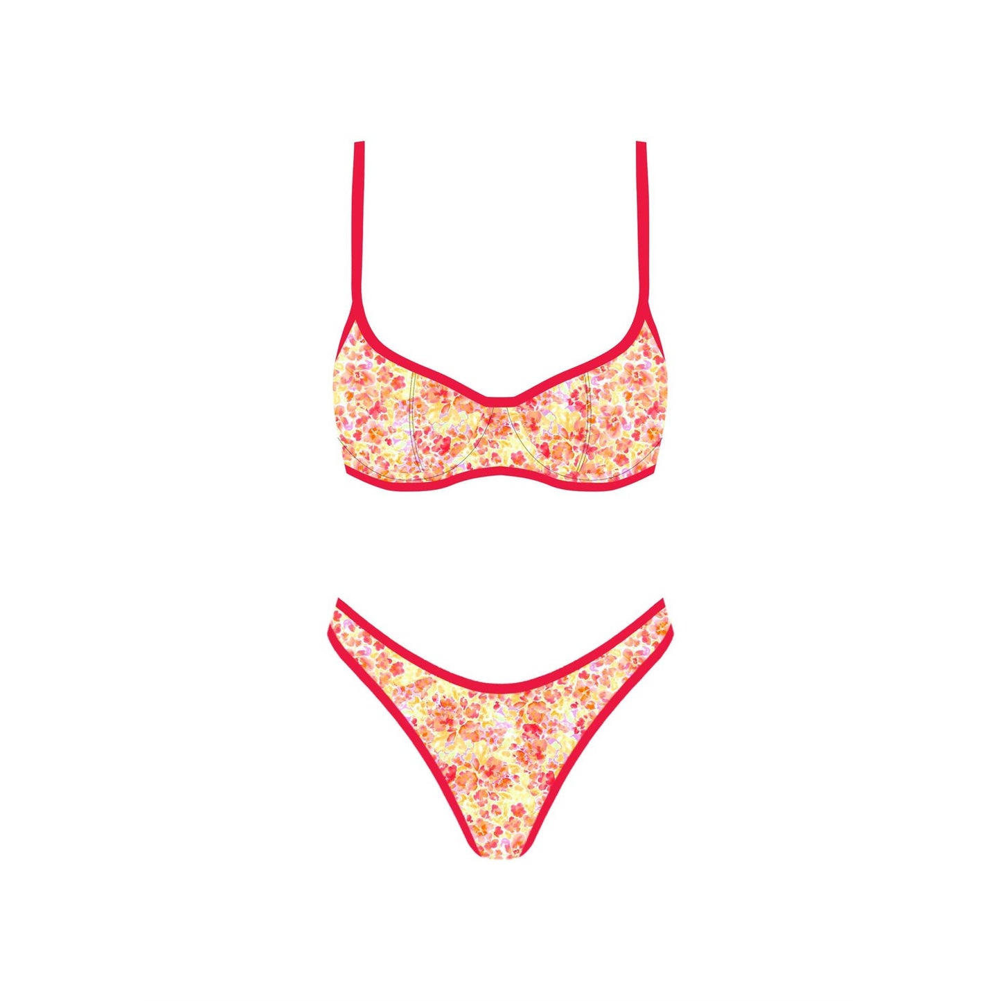 Seaside Picnic Bikini Set: ORGPNK