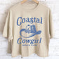 COASTAL COWGIRL GRAPHIC LONG CROP TOP: PEACH