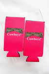 Pink Cowgirls/Cowboys Tall Coozie 2-Pack