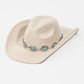 Turquoise Oval Stone Strap Western Cowboy Hat: BR