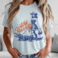 Western Stay Rowdy Retro Cowgirl Alligator  Graphic Tee