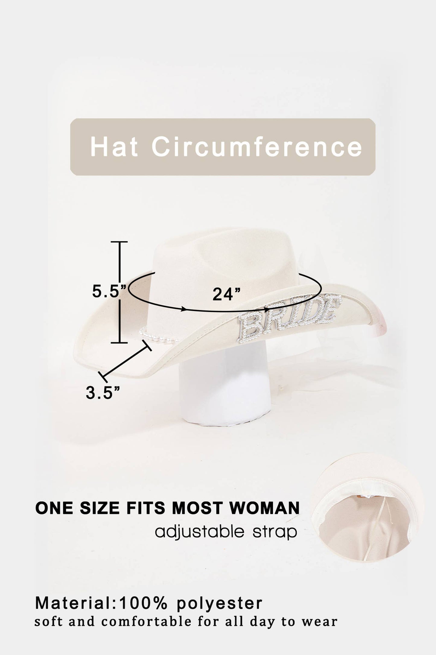 Bride Veil Cowboy Hat: IV