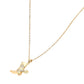 Stainless Steel CZ Stone Paved Star Accent Cowboy Boot Charm Pendant Necklace: Gold