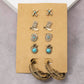 Assorted 5 Pair Western Earrings Set: G