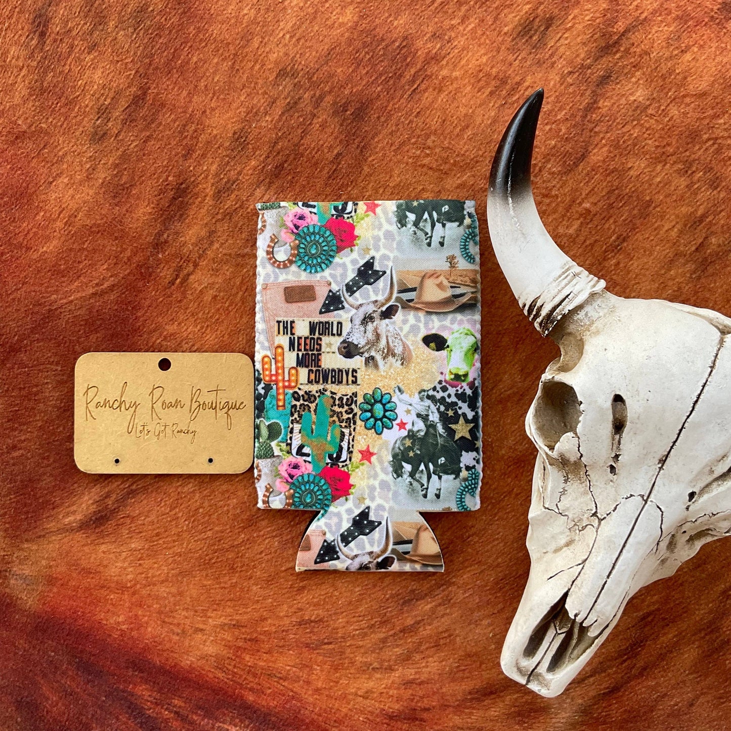 Western Graphic Slim & Regular Koozie: The World Needs More Cowboys / Regular
