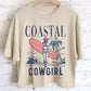 COASTAL COWGIRL BEACH CLUB GRAPHIC LONG CROP TOP: Black