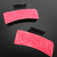 Pink Tooled Leather Claw Hair Clip Western  Matte Black
