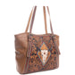 AGE OF THE STEER HAND TOOLED BAG-BROWN