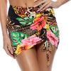 Hawaiian and leopard print MINI SKIRT-MULTI BLACK