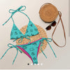 Turquoise cattle bikini bottom