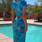 L832I61 AQUA/D CROP TOP-MULTICOLOR
