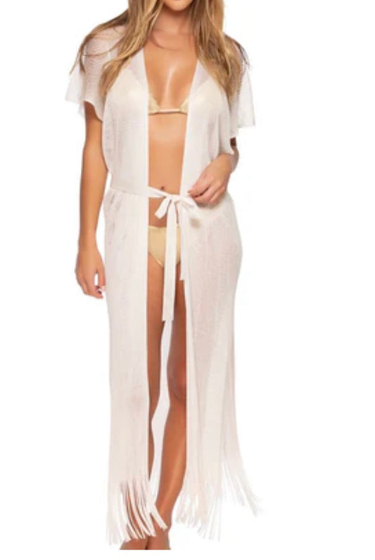 L666L98 P/O QUEEN LONG CAFTA-OFF WHITE