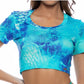 L832I61 AQUA/D CROP TOP-MULTICOLOR