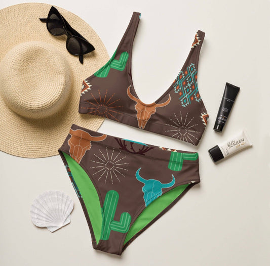 Cactus bull skull bikini bottoms