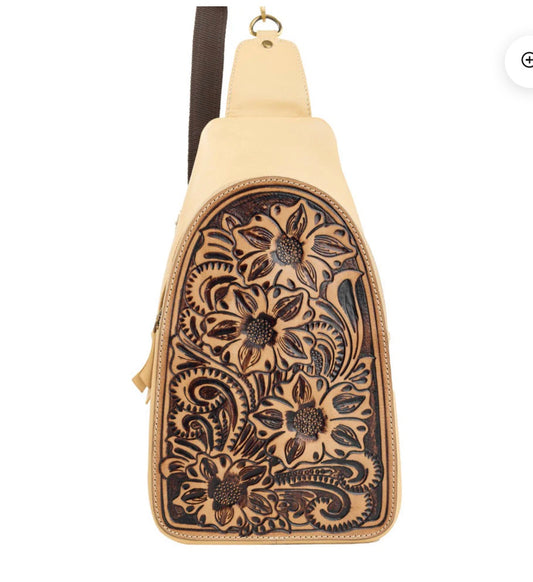 GLORIETTA SLING BAG-LIGHT CAMEL