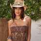 Tecovas Western Floral
Embroidered Strapless Bustier Top