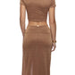 L177162 C/B TWIST F SKIRT- BROWN