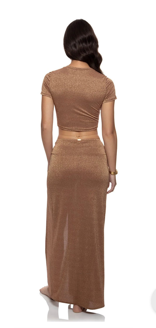 L177162 C/B TWIST F SKIRT- BROWN