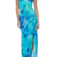 L832G60 AQUA/D LONG DRESS-MULTICOLOR
