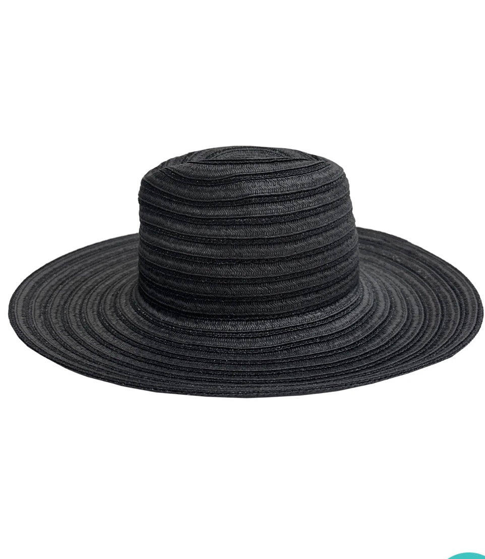 Fedora Metallic, black sun hat