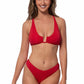 825631-TEXTURED SOLID U-RING DETAIL BIKINI SET