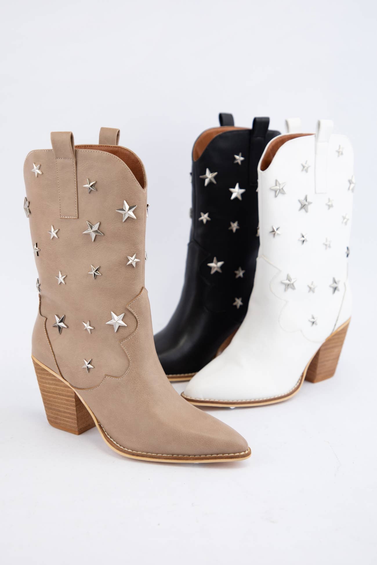WEEKLY DEAL STAR STUD EMBELLISHED WESTERN BOOTS