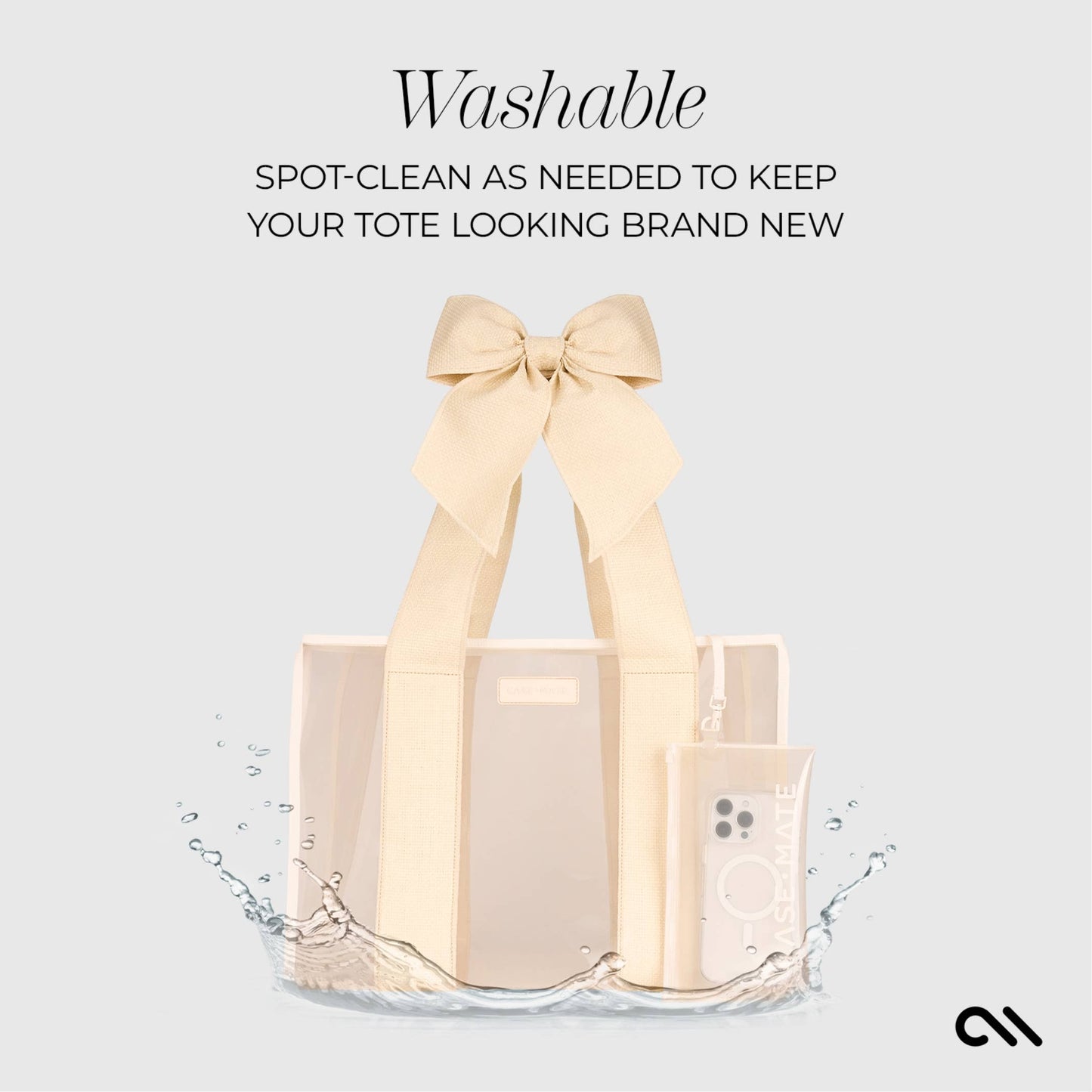 Special Edition Bow Ecru Raffia Beach Tote With Phone Pouch