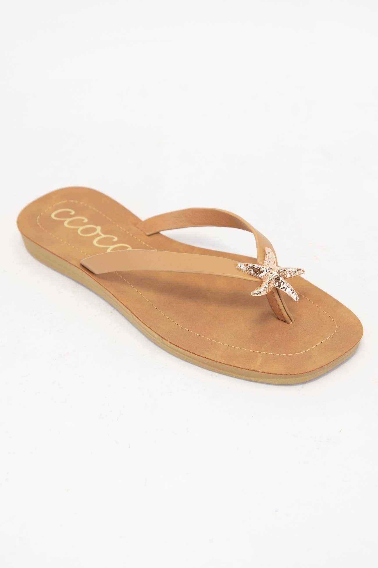 MISTY GOLDEN STARFISH DECOR THONG STRAP SANDAL