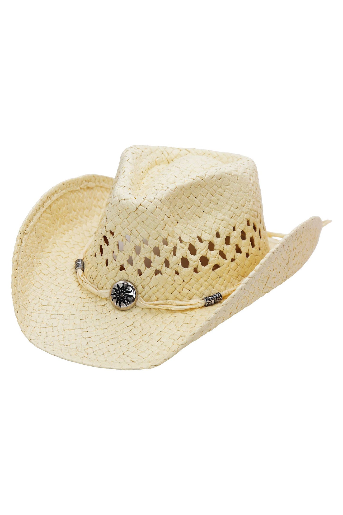 Kids Monochrome Straw Cowboy Hat