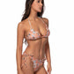 P1941-RUFFLED TRIM PRINTED TRIANGLE BIKINI SET