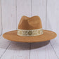 Wide Brim Felt Hat With Floral Ribbon Band