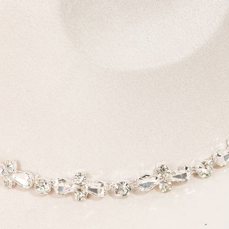 Rhinestone Studded Strap Western Cowboy Hat: IV
