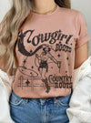 COWGIRL BOOTS COUNTRY ROOTS GRAPHIC TSHIRTS: MAUVE