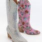 DAZZLING RHINESTONE JEWELED MID-CALF GLAM WESTERN BOOTS