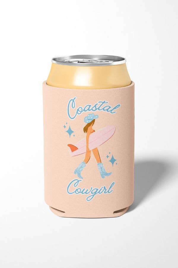 Brunette Coastal Cowgirl Can Cooler