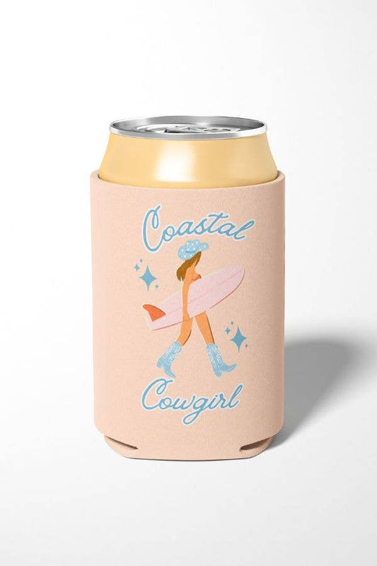 Brunette Coastal Cowgirl Can Cooler